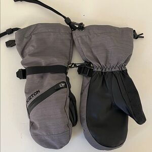 Burton Gray and Black Snow Mittens